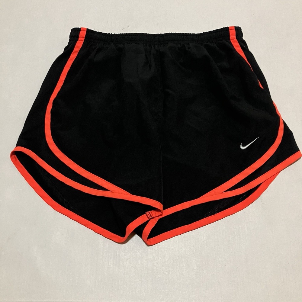 Nike Dri-FIT Shorts Womens XS Black Neon Orange Athletic Running‎ Workout Gym
